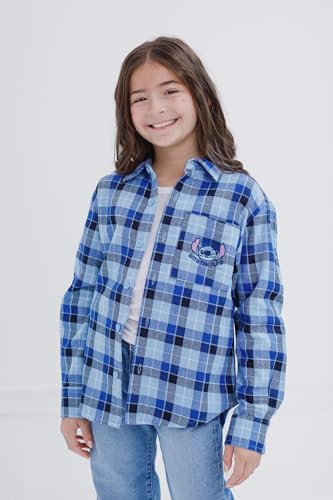Disney Lilo & Stitch Girls Flannel Button Down Shirt Little Kid to Big Kid Sizes (4-14-16)2