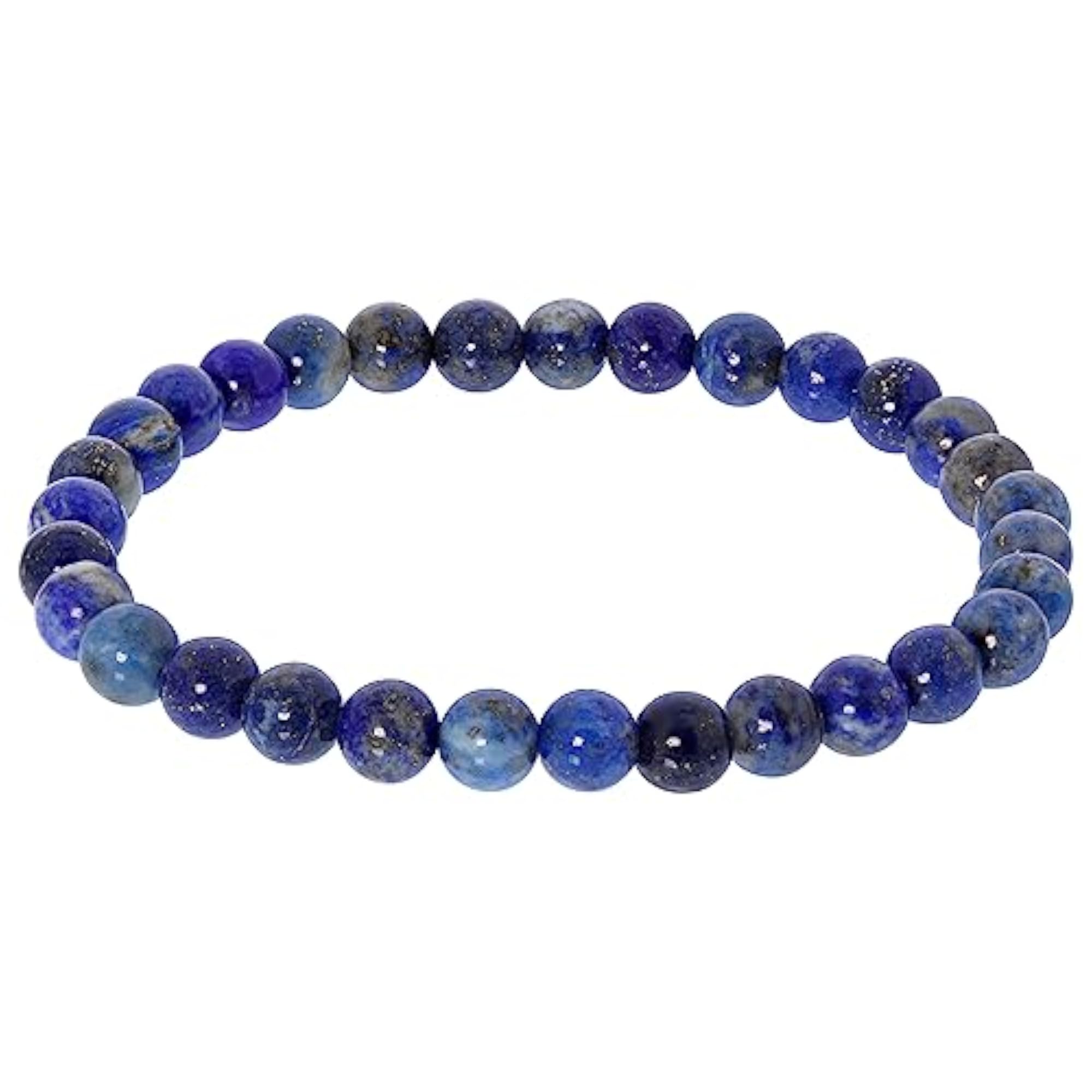 Unisex Natural Lapis Lazuli Stretchable Bracelet, 6mm Beads