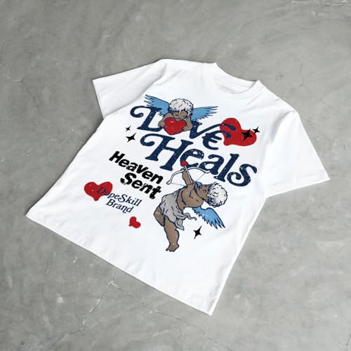 Image of DopeSkill Graphic Tee Streetwear Hip Hop Hypebeast Street Style Crew Neck Unisex T-Shirt Sneaker Colour Matching Shirts Angel