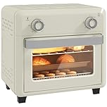 HOMCOM 10L Air Fryer Oven, Mini Oven, Oil Free Cooking, Grill, Roast, Bake, with Adjustable Temperature, Timer, Dishwasher Safe, 1000W, Cream White