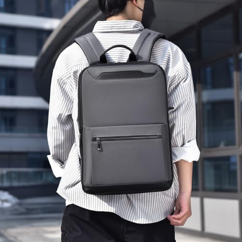 Slim laptop backpack men, Expandable laptop backpacks，Flatpack 15.6 "Laptop backpack, Travel Laptop backpack for Men, College backpack (Grey)4