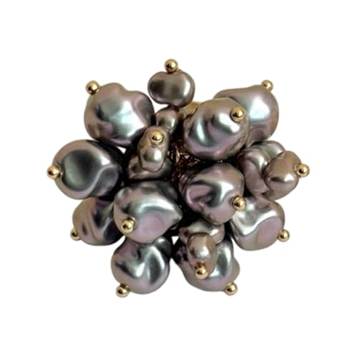 [Rxgiasup] Adjustable Opening Rings with Imitation Pearls and Pyrotechnics Effect Perfect for Individualized Gift Occasions Pear