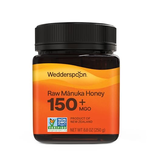 Image of Wedderspoon Raw Mānuka Honey 150+ MGO, 8.8 Oz, Unpasteurized New Zealand Honey, Non-GMO, BPA-Free Jar, Superfood & Natural Wellness Support