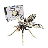 3D Metal Puzzles for Adults: Mechanical Wasp Model Kit - Explore DIY Stainless Steel Assembly Building kit for Teens' Hobbies. Handmade Craft Toys,Gifts for Birthdays and Holidays.(Black Gold)