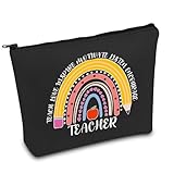 FOTAP Teacher Gift Teacher Survival Kit Teacher Life Inspired Makeup Bag Sch-o-ol Teacher Gift Best Teacher Gift Teacher Appreciation Cosmetic Bag (TEACHER BLK)