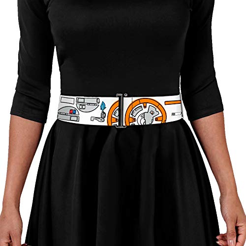 Buckle-Down Belt Women's Cinch Star Wars BB8 Parts Bounding White Black Orange Grays Available In Adjustable Sizes3