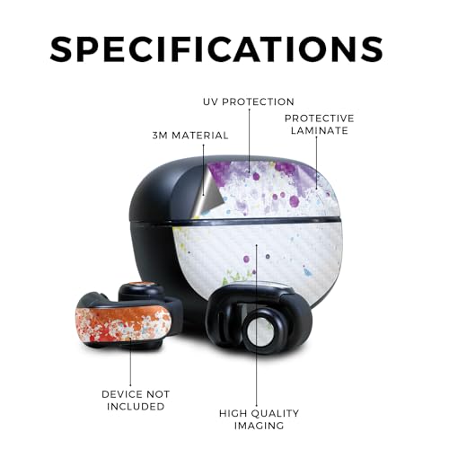 Image of Carbon Fiber Skin Compatible with Bose Ultra Open Earbuds - Splash of Color - Premium 3M Vinyl Protective Wrap Decal Cover - Easy to Apply | Crafted in The USA by MightySkins