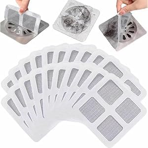 Disposable Shower Drain Cover Hair Catcher Shower Drain Mesh Stickers, Bathroom, Laundry, Bathtub, Kitchen Shower Drain Floor Sink Strainer Filter MeshS-B (20Pcs)