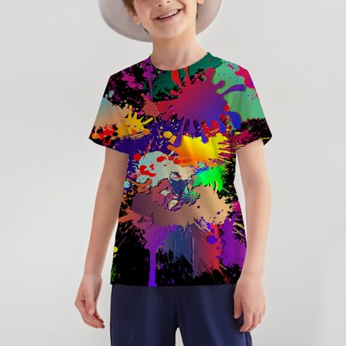 Image of Hgvoetty Boys Girls Graphic T-Shirts Kid 3D Casual Tops Tees for 6-16 Years | Youth Novelty Shirts, Bright Eye-Catching Design, Lightweight and Soft Material, Suit for Daily Sport, Party and School Wear
