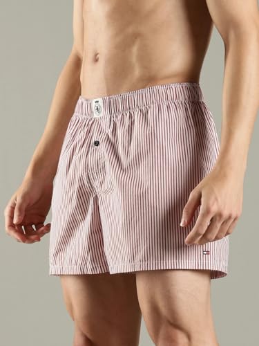 Image of Red Striped Mid Rise Boxer