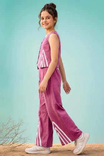 Image of Fashion Dream Girls Cotton Blend Embroidered Co-Ord Set|Coord Set|Combo Set|Kids Clothes for Girls