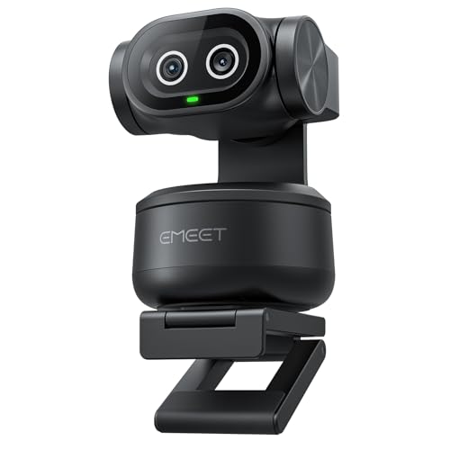EMEET PIXY Dual-Kamera KI-gestützte PTZ-Kamera 4K, KI-Tracking, 0,2 s Schneller Fokus, mit Sony-Sensor, 3 Mikrofone, Gestensteuerung, 4K Webcam für Streaming und kompatibel mit OBS/Twitch/Switch 2