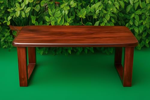 Image of Foldable Wooden Lap Desk - Sheesham Rosewood Pine Bed Table for Laptop, Study & Work | Sturdy Wide-Leg Table for Sofa, Couch & Floor Use (Antique Finish Exotic Wood Sheesham)