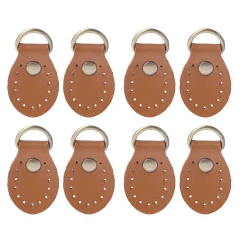 UEIOAVL Taschenherstellung, 8 Stück Lederschnallen für Taschen Metall-D-Ring-Schnallen Ledergriffschnallen handgenähte Hängeschnallen für Handtaschen Geldbörsenzubehör (braun)