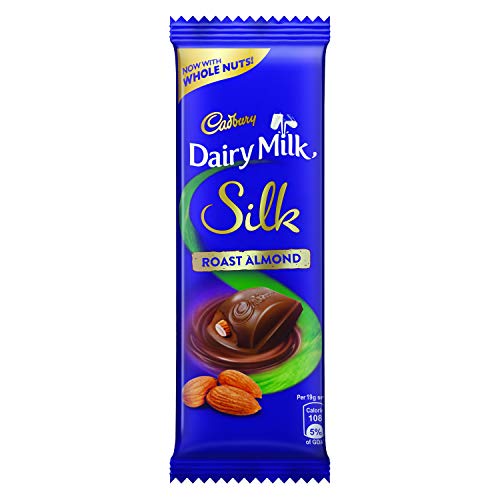 Image of Cadbury Dairy Milk Silk Fruit and Nut Chocolate Bar, 137g (Pack of 3) & Dairy Milk Silk Roast Almond with Whole Nuts Chocolate Bar, 58g - Pack of 8