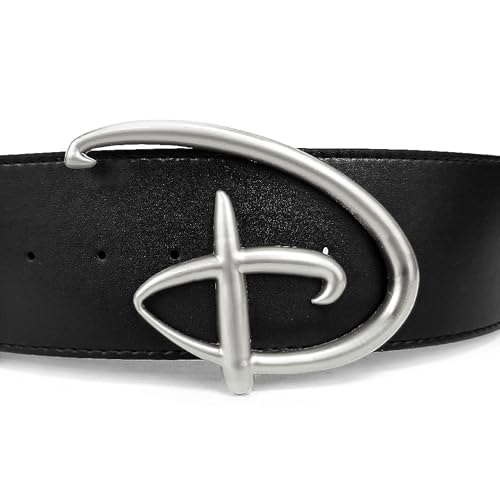 Buckle-Down Women's Disney, Signature D Logo Gold Cast Black, Vegan Leather Belt3
