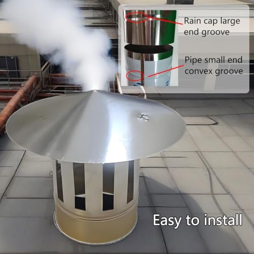 Sombrerete de chimenea de acero inoxidable ajustable para tubos de ventilación y extracción 7