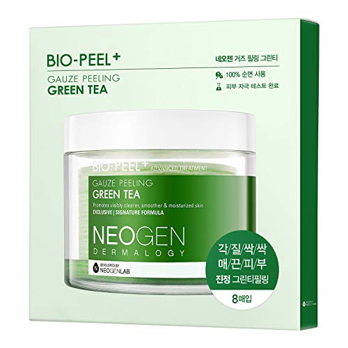 DERMALOGY by NEOGENLAB Bio-Peel Gauze Peeling Pads, Green Tea, 8 Count