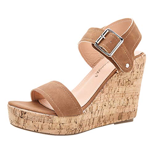 Sandales de plateforme femmes confortables avec boucle de cheville pour la marche