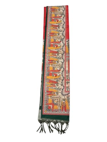 Image of Sanavi's Saree Kuthir Pure Handloom Tussar Ghicha Madhubani Printed Silk Saree with Blouse Piece inside
