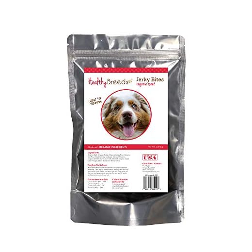 Healthy Breeds Australian Shepherd Jerky Bites Beef Recipe Dog Treats 5 oz