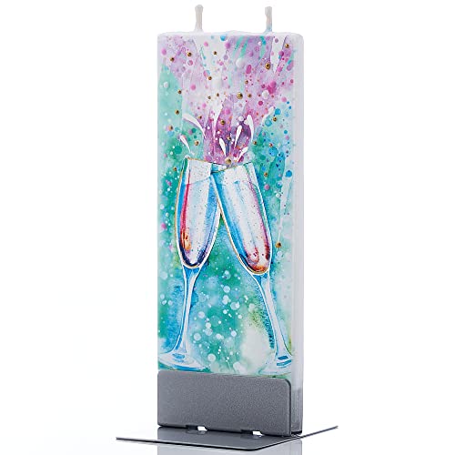 FLATYZ Vela plana hecha a mano para champán, duración de la combustión: 3-4 horas, sin olor, pequeños regalos, especial, sin goteo, vela de colores 60 x 10 x 150 mm Cover