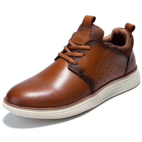 Image of Arkbird Casual Sneakers, Breathable Lace-Up Leather Walking Shoes Comfortable Fashion Sneakers for Men Daily Work