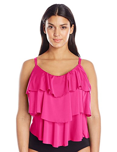 Kenneth Cole Women's Plus-Size Ruffle-Licious Ruffle-Tier Tankini