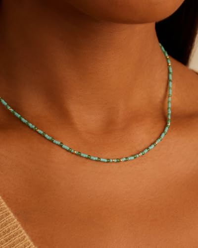 gorjana - Poppy Gem Necklace - Calming Aventurine Gemstone - 18k Gold Plating - Lasting Shine and Versatile Layering - Stylish Gift Packaging4