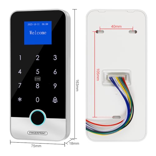 Clavier d'accès à empreinte Tuya IP65 avec code et RFID - 7