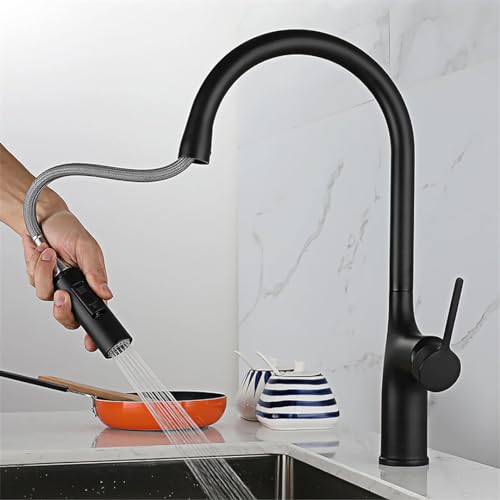 Robinet de cuisine en laiton design moderne brossé pour îlot central