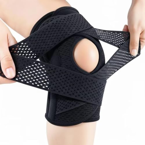 FUHUBB Bareform Meniscus Brace Original Knee Brace with Side Stabilizers for Meniscus Tear Breathable Compression Knee Support for Knee Pain (Black Medium)