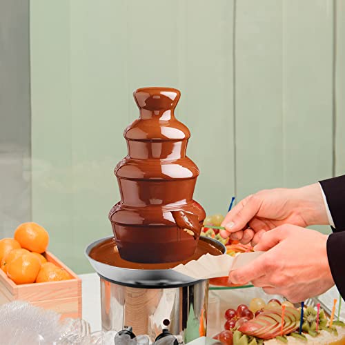 Hemoton 4 Tiers Chocolate Fountain Stainless Steel Chocolate Fondue Fountain, 2-Pound Capacity, Easy To Assemble, Perfect For Nacho Cheese, Bbq Sauce, Ranch, Liqueurs #TOP1