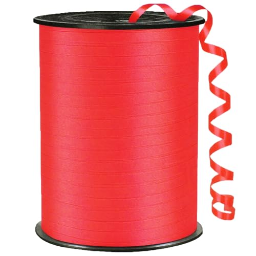 SXDMHYB Crimped Curling Ribbon500 Yard1/5 for Crafts Gift Wrapping Balloon String Baby Shower Parties & Festivals Florist Flowers (Red)