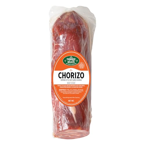 Fabrique Delices Spanish Style Chorizo Sausage - 5 Lb Case (10 Pack, 7-8 oz) | Authentic Dry Cured Sausage with Smoked Paprika | Gourmet Quality