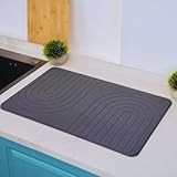 LIFSEZY- Large Stone Drying Mat for Kitchen Counter – Quick Dry Stone Mat Kitchen Accessory, Diatomaceous Earth Mat for Sink, Dishes, and Utensils, Gray.