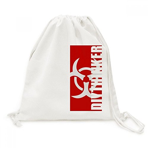Sac cordon en toile robuste rouge imprimé graphique avec fermeture par serrage