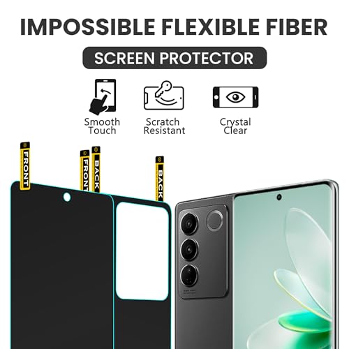 Image of ArmourPro Front and Back Matte Screen Protector for Vivo V27 Pro, Ultra Thin TPU Membrane Guard, Anti-Glare, Bubble-Free, Fingerprint Friendly, Edge to Edge Coverage | Matte