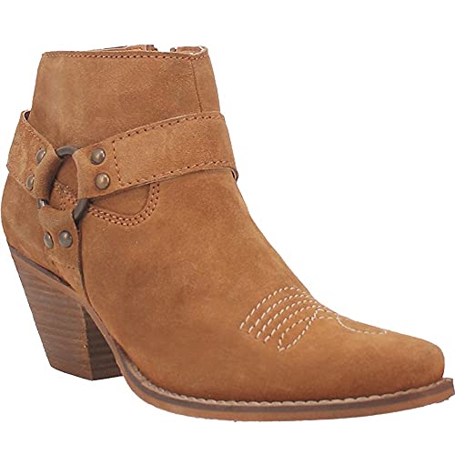 Dingo Brown Ladies Harness Buckskin Ankle Boots DI3192