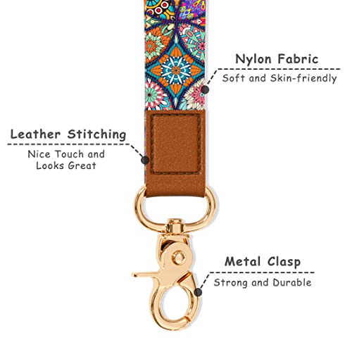 Image of Wrist Lanyard Key Chain, Cute Wristlet Strap Keychain Holder for Women Men Car Keys ID Badges Card Wallet Phone Camera
