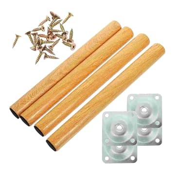 Colcolo 4 Pezzi Gambe per Mobili in Legno Con Viti di Montaggio - Facile Installazione Hardware per Tavolo, Divano, Letto - 40 cm