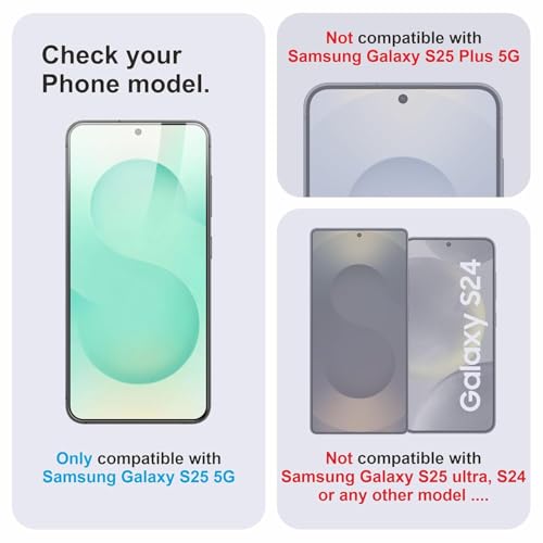 Image of HD Tempered Glass Screen Protector Compatible for Samsung Galaxy S25 5G with Edge to Edge coverage and Easy Installation kit