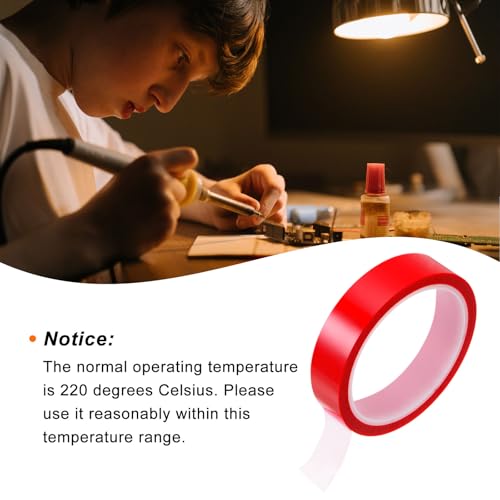Image of HARFINGTON 4 Rolls Heat Tape High Temperature Heat Resistant Tape 20mmx33m(108ft) Sublimation Thermal Heat Transfer Tape for Sublimation Press No Residue, Red
