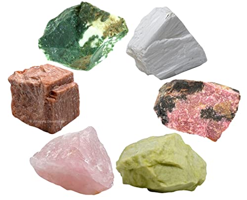 Amazing Gemstone Crystals for Love Manifestation, Set of 6 Rose