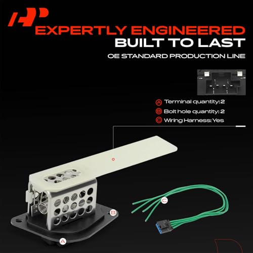 Image of A-Premium Front HVAC Blower Motor Resistor Compatible with Jeep Wrangler & Dodge Ram 1500 Van, Ram 3500 Van, Ram 2500 Van, B2500, B3500, B1500, with Wire Harness Kit