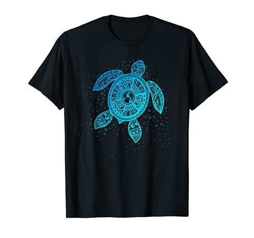 Boho Tiki Tortuga de Mar con Burbujas - Tortuga Camiseta