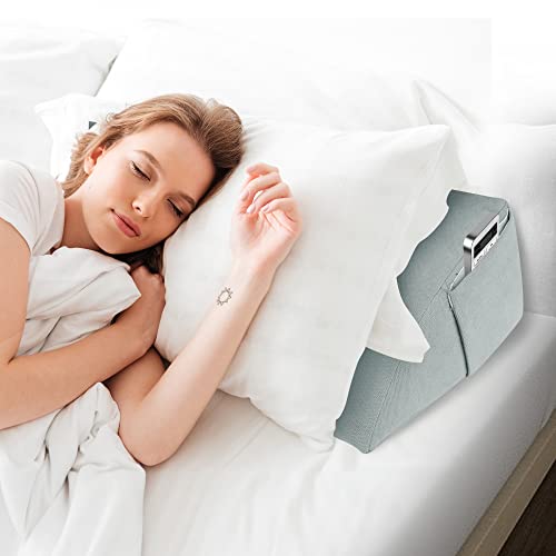 Aurako King Size Bed Wedge Pillow Headboard Pillow Mattress Wedge Bed Gap Filler Triangle Back Cushion Memory Foam Wedges Body Positioners For Sleeping Body Lumbar Backrest Reading Bolster Pillow #TOP5