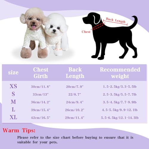 Yaopelky Haustierkleidung für kleine und mittelgroße Hunde und Katzen, Gänseblümchen-Aufdruck, langärmlig, Rüschen, Welpenkleidung, Hunde-Pyjama für Chihuahua, Shih Tzu, Yorkie (Lila, XL)