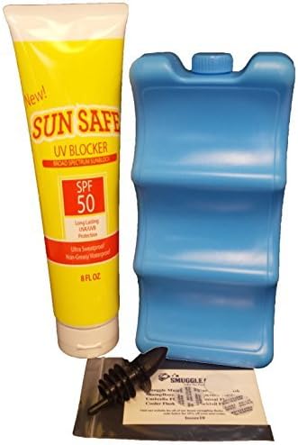 Smuggle Mug Cooler Flask 20 oz & Sunscreen Flask 12.8 oz Set| Hidden and Discreet Alcohol Containers | Great for Cruises, Concerts and Sports