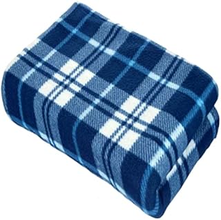 Cotton Arts SOFT FLEECE BLANKETS LARGE EXTRA WARM TARTAN SOFA BED CHECK THROW 150cm X 200cm (Silver Blue)